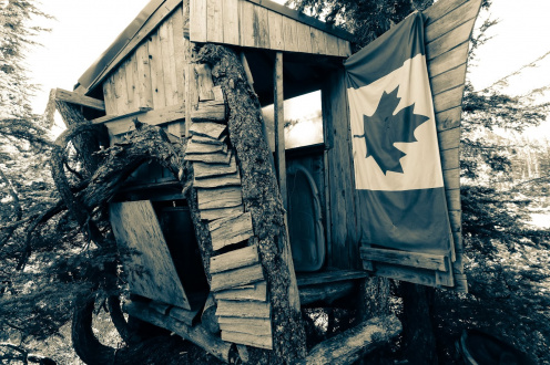 The majestically mangled Snowspider outhouse throne, 2013
